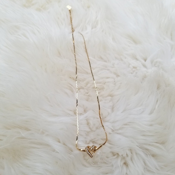 Vintage Christian Dior Gold Heart Necklace - Picture 2 of 4